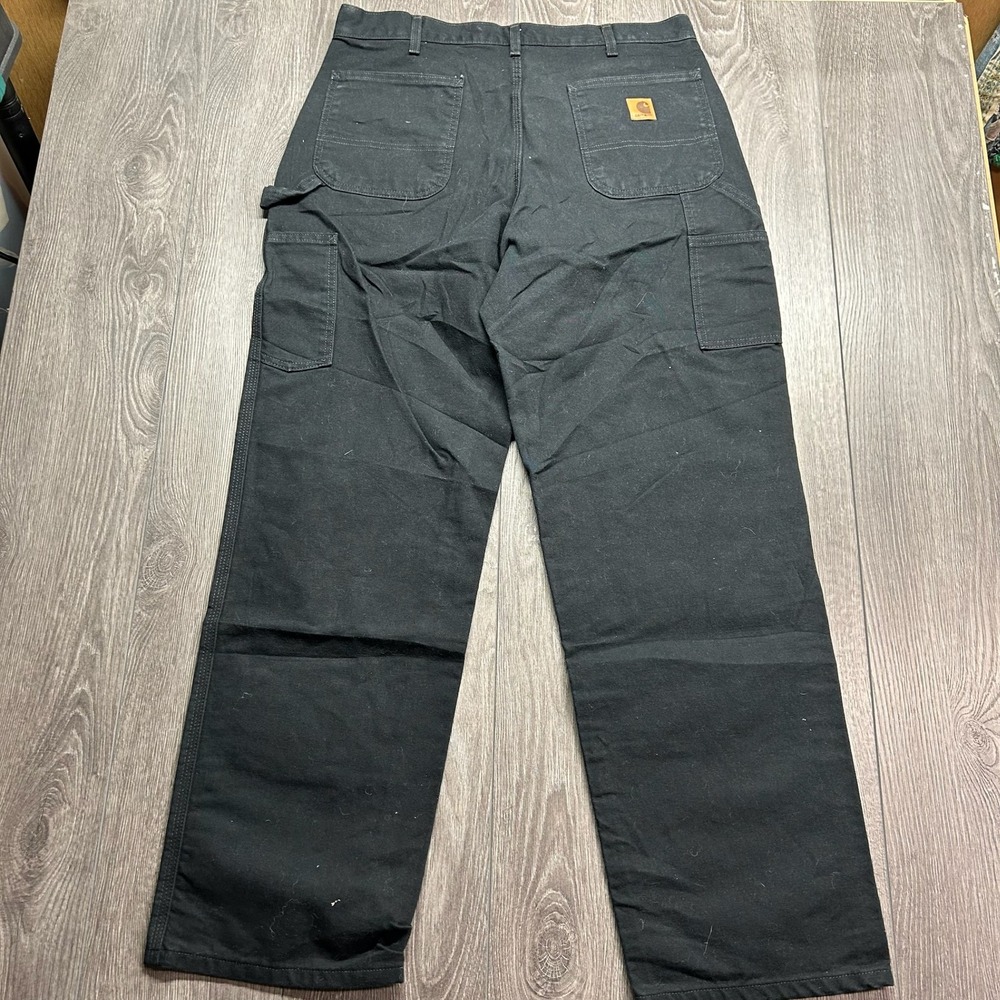 Carhartt B11-BLK Original Dungaree Fit 36 x 32 Black Canvas Work Pants Mens Y2k